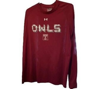 Temple Owls Size XL Under Armour Heat Gear Long Sleeved T-Shirt